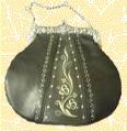 Purse with silver clamp and monogram